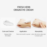 NACIFIC Fresh Herb Origin Eye Cream 1.01fl.oz 30ml for Wrinkles, Dark Circles & Puffiness – Hypoallergenic Korean Skincare...