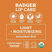 Badger Highland Mint Classic Lip Balm, 100% Organic Balm Long Lasting Lip Moisturizer w/Light Silky Texture, Refreshing, I...