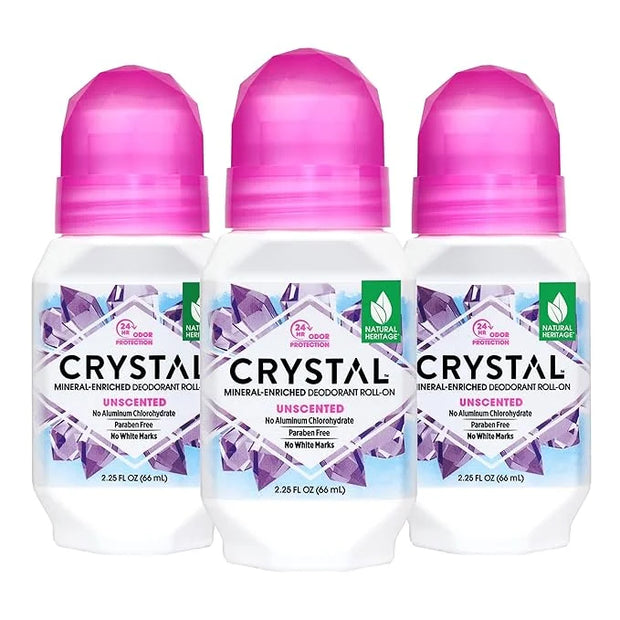 CRYSTAL BODY DEODORANT Roll-On - Unscented Susan G Komen (2.25 fl oz) - 3 Pack - Packaging May Vary - Product Image