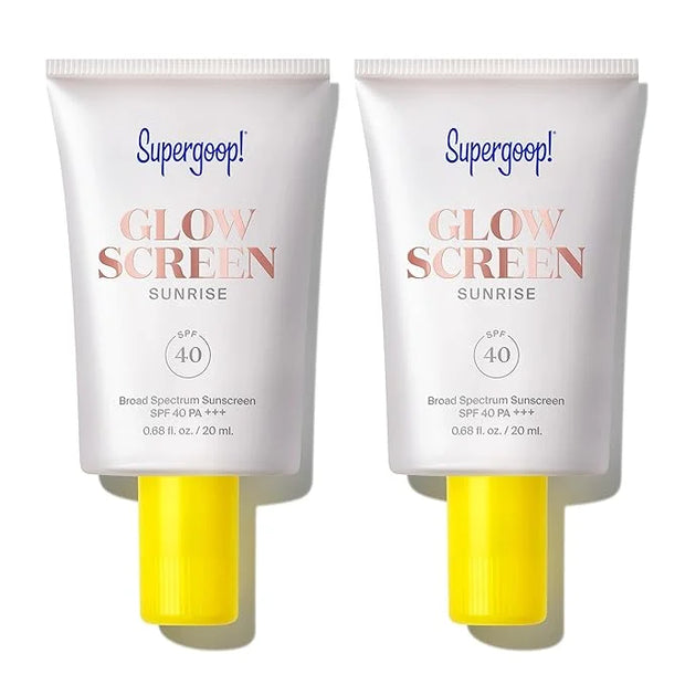 Supergoop! Glowscreen SPF 40, Sunrise (Champagne Glow) - 20 mL, 2 Pack - Glowy Primer + Broad Spectrum Tinted Sunscreen - ...