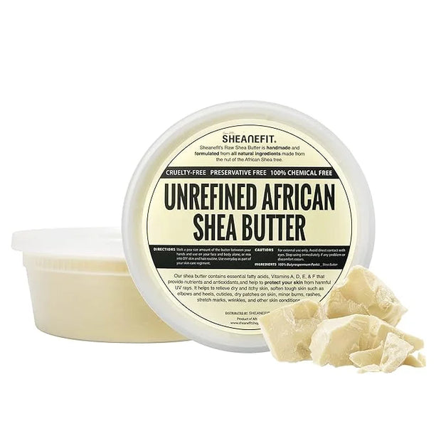 Raw Unrefined African Shea Butter, Natural Body Butter, Soft & Smooth Daily Moisturizer For Face & Body Ivory 8oz (Pack of...