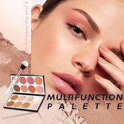 16 Colors Blush Contour Highlighter Makeup Palette with Brush, Matte Mineral Face Blush Powder for Cheek, Bright Shimmer I...