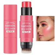 Cream Blush Stick with Brush,Waterproof Multi Cream Makeup Stick,Lightweight,Long-lasting,2 in 1 Multi Blush for Cheeks & ...