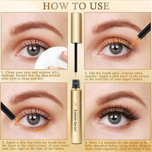 Premium Eyelash Growth Serum: Advanced Vegan Formula for Longer Thicker Lashes (Rose Gold, 0.17 Fl Oz (Pack of 1)) - Produ...