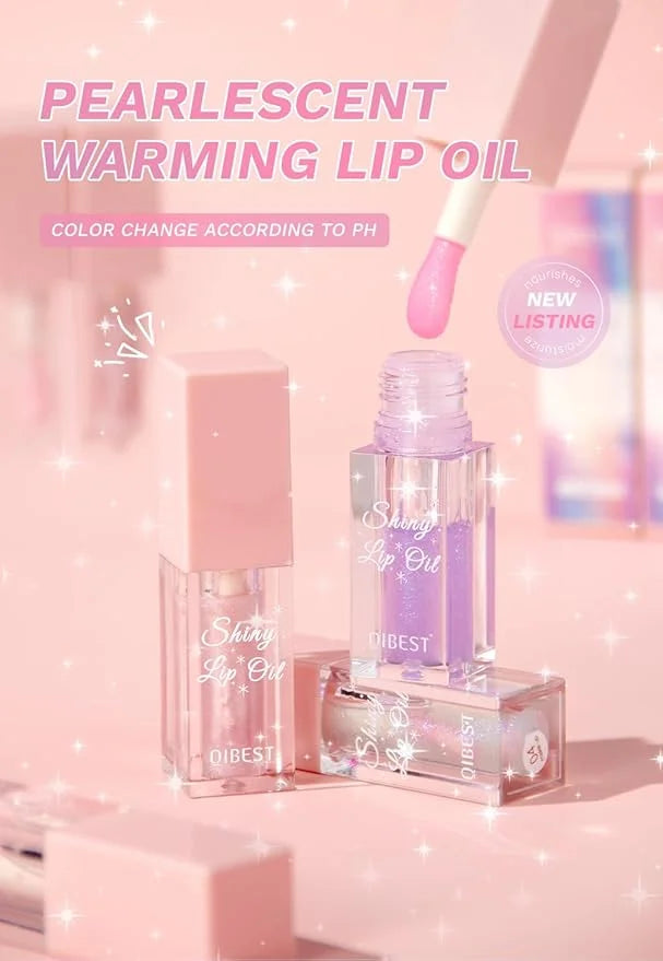 6PCS Color Changing Lip Oil Light Lipgloss Set, Moisturizing Hydrating Lip Glow Oil Lip Gloss Kit High Shine Lip Plumping ...