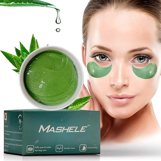 Korean 60pcs Aloe Vera Collagen Under Eye Gel Patches Mask, Treatment for Puffy Eyes, Dark Circles, Anti Wrinkle Pads, Moi...
