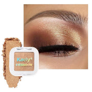 Kaely Pressed Single Eyeshadow Makeup, Golden Shimmer Highly Pigmented Monochrome Eye Shadow Palette, Waterproof Neutral P...