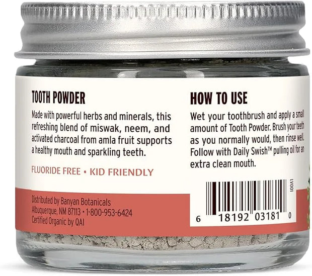 Banyan Botanicals Cinnamon Clove Tooth Powder – Ayurvedic Fluoride-Free Toothpaste Alternative with Miswak & Activated Cha...