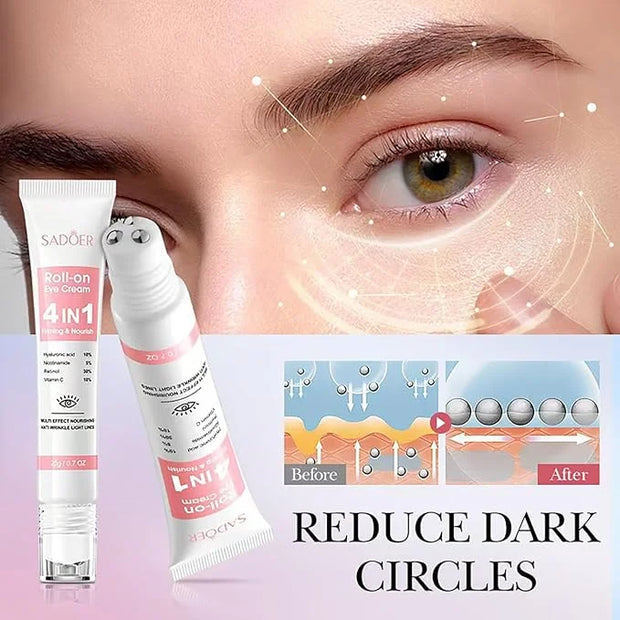 Eye Cream with 30% Retinol, 10% Hyaluronic Acid, 5% Nicotinamide, 10% Vitamin C for Puffy Bags Fine Lines Dark Circles Wri...