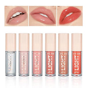 CAHIUYOA Light 6PCS Lip Gloss Set,Nude Pink Lip Gloss Kit Shine Glossy and Moisturizing,Lip Plumping Pack Bulk Liquid Lips...