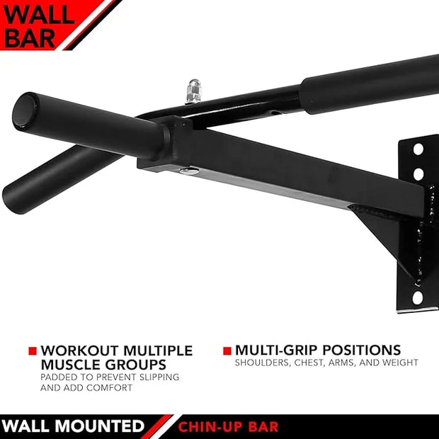 JFIT Wall Mounted Chin-Up Bar with Padded Foam Grips 400 LB - Product Image