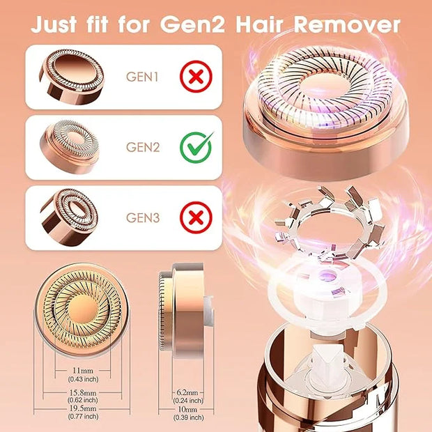 Replacement Heads for Flawless Facial Hair Remover, Gen 2 Replacement Blades Compatible with Finishing Touch Flawless Hair...