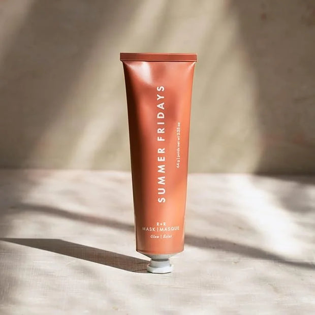 Summer Fridays R+R Mask - Brightening + Hydrating Face Mask with Restorative Natural Oils & Bulgarian Rose - Gently Buffs ...