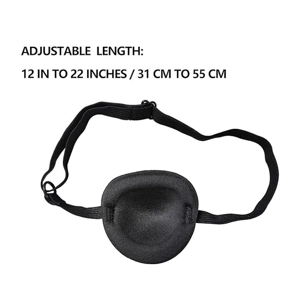 MYUBWTF Black Single Eye Mask, Pirate Skull Crossbone eye patch，Adjustable 3D Eye Patch for Adult and Kid (No Pattern) - P...