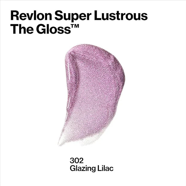 Revlon Super Lustrous Lip Gloss, Non-Sticky, Hydrating, High Shine Finish, 302 Glazing Lilac, 0.13 oz - Product Image