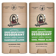 Dr. Squatch Natural Deodorant for Men - Odor-Squatching Aluminum Free - Rainforest Rapids & Cool Fresh Aloe (2.65 oz, 2-Pa...