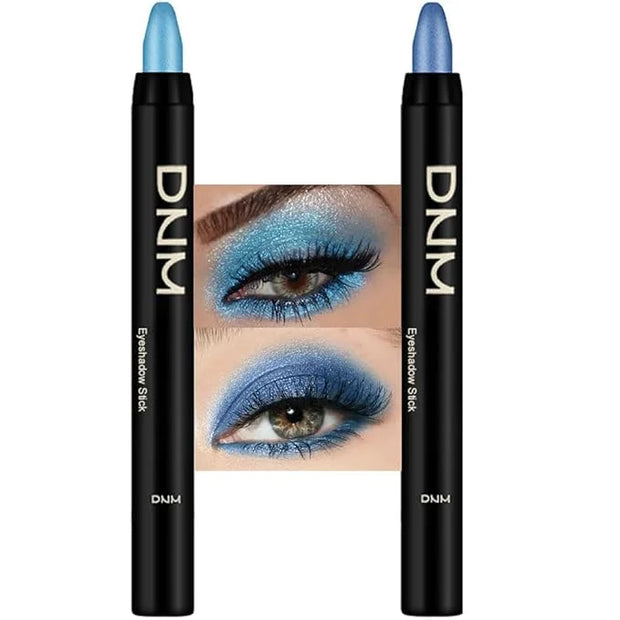 evpct 2Pcs Cream Eyeshadow Sticks Set for Eyes Dazzling Blue & Royal Blue Shimmer Eye Crayon Shadow Brightener Stick Penci...