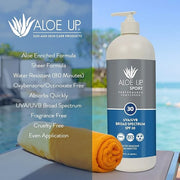 Aloe Up Sport Sunscreen Lotion SPF 30 - Broad Spectrum UVA/UVB Sunscreen Protector for Face and Body With Hydrating Aloe V...