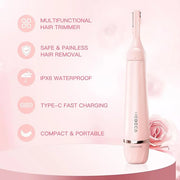 Nose Hair Trimmer for Women, 3in1 Electric Eyebrow Trimmer Waterproof Facial Hair Removal Rechargeable Hair Shaver Razor f...