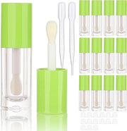 COSIDEA 14pcs Empty 6ml big doe foot wand Chunky lip gloss tubes for DIY lipgloss,Pink round lipgloss containers tubes wit...