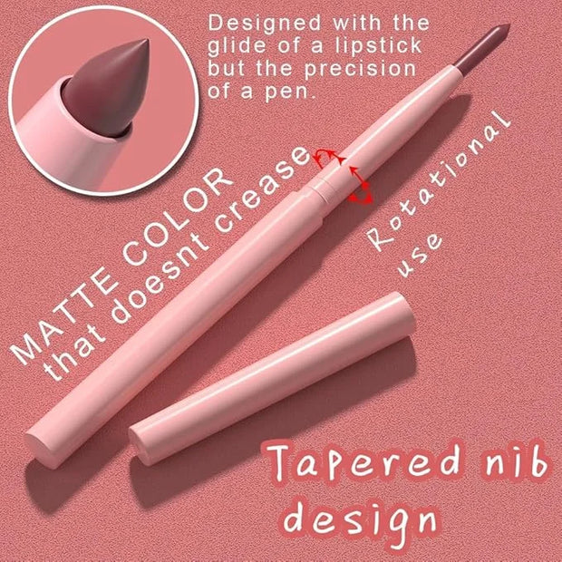 evpct 3Pcs Retractable Lip Liner Pencils Set Pack for Shaping & Sculpting Lips, Dark Mauve Maroon Purple Plum Ruby Red Cre...