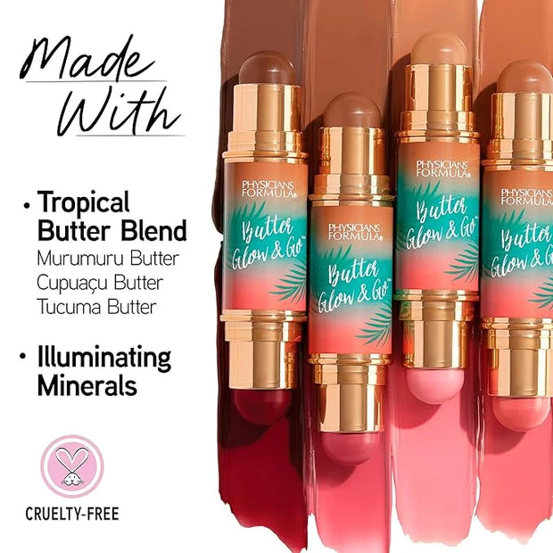 Physicians Formula Butter Glow & Go Multiuse Stick, Ultra-Creamy Radiant Finish Formula with Murumuru Butter, Vegan & Crue...