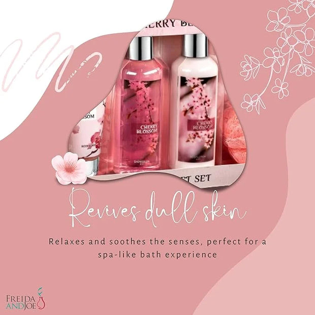 Freida & Joe Fragrance Bath & Body Collection Gift Box, Includes Shower Gel, Body Lotion, Body Scrub, Bath Bomb & Sponge (...