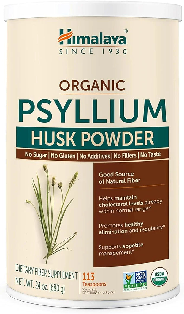Himalaya Organic Psyllium Husk Powder, Daily Dietary Fiber Supplement, Regularity, Appetite Management, Certified Organic,...