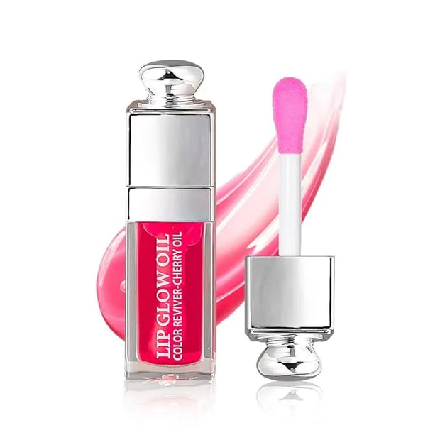Hydrating Lip Glow Oil, Lip Oil Gloss Transparent Toot Tinted Nourishing Long Lasting Repairing Lightening Lip Lines (RASP...