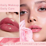 6 PCS Hydrating Lip Oil, Big Brush Head Lip Glaze Shiny Transparent Lip Glow Oil, Nourishing & Non-sticky Long Lasting Fre...