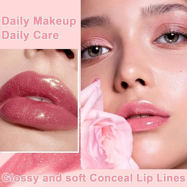 6 PCS Hydrating Lip Oil, Big Brush Head Lip Glaze Shiny Transparent Lip Glow Oil, Nourishing & Non-sticky Long Lasting Fre...