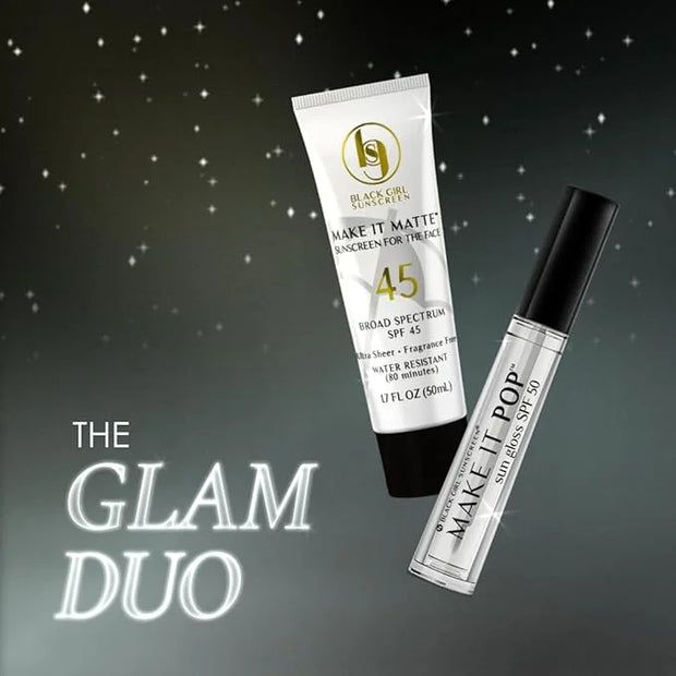– Face & Lip Sunscreen Make It Glam Duo – 1 SPF 45 Make it Matte Clear Sunscreen for Face & 1 Make it Pop SPF 50 Sungloss ...