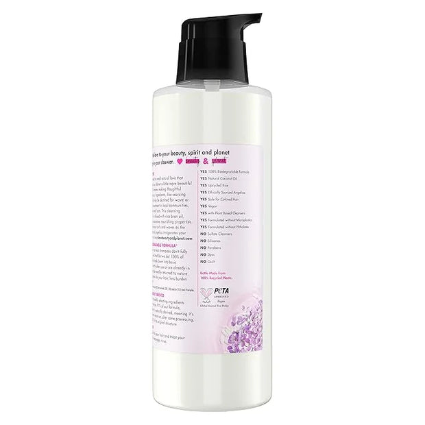 Love Beauty and Planet Shampoo Milk Moisture and Bounce for Waves and Curls Rice Oil and Angelica Essence 100 percent Biod...