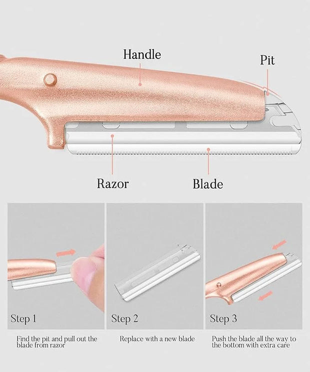 ennva Eyebrow Razor for Women-Eyebrow Trimmer Dermaplaning Tool-Ergonomic Eyebrow Shaper & Facial Razor for Peach Fuzz-Exf...