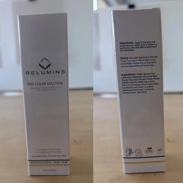 Relumins Pro Clear Skincare Set, Advanced Botanical Formula with Salicylic Acid, 4-in-1 Complete Clear Skin System to Cont...