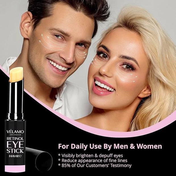 VELAMO ADVANCED Retinol Eye Stick: Retinol Eye Cream for Dark Circles and Puffiness with 1% Bakuchiol and Caffeine - Visib...