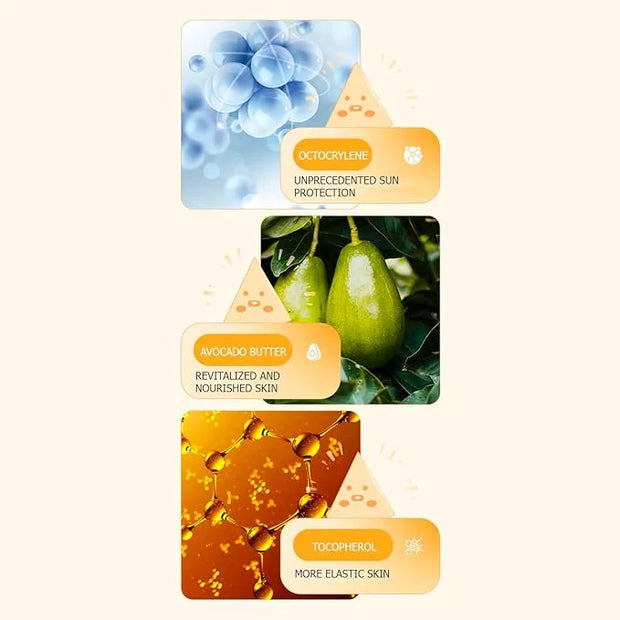 VENZEN Avocado Butter Cheese Sunscreen Isolation Light SPF50+ PA+++ UVA/UVB Moisturizing Protects From Sunburn 30g / 1.06f...