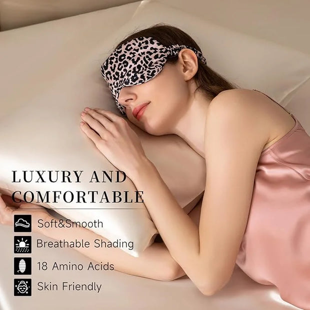 THXSILK Sleep Mask 100% 19 Momme Pure Mulberry Silk Super Smooth Cooling Decorative Sleep Eye Mask Blackout Eye Cover with...