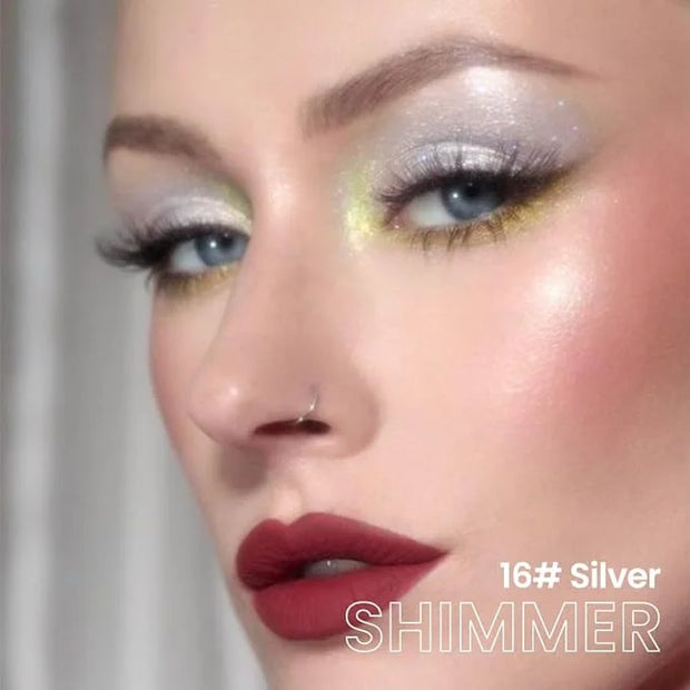 evpct Silver Shimmer Cream Eye Shadow Brightener Sticks Set for Eyes, Silver Shimmery Matte Pencil Eye shadow Applicator S...