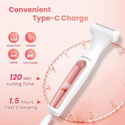 Bikini Trimmer for Women, All-in-ONE Waterproof Lady's Electric Razor Shaver and Facial Hair Removal, Rechargeable Body Ha...