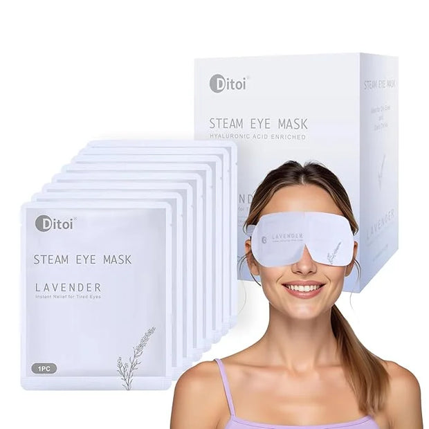 Disposable Hyaluronic Acid Eye Masks for Sleep & Relaxation, Heated Steam Eye Masks for Spa & Travel,Relieving Dry Eyes, D...