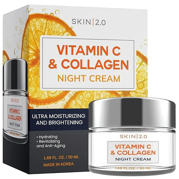 Korean Vitamin C & Collagen Face Moisturizer - Dermatologist Tested, Tightening- Anti-Aging, Clean Beauty, Cruelty-Free Sk...
