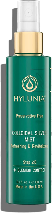 Hylunia Colloidal Silver Mist Toner 5.1 fl. oz. – Hydrating Versatile Toner for Acne-Prone Inflamed Skin | Infused with Co...
