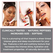 Rinna Beauty Larger Than Life Lip Plumping Oil Gloss with Plumping Peptide, Sunset - Product Image