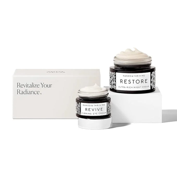 Naked & Thriving The Retinol-Alternative Duo | Restore Ultra-Rich Night Cream (50mL) + Revive Firming Eye Cream (15mL) wit...