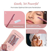 Premium Women Touch-up Dermaplaning Tool with precision cover, Eyebrow Razor, Face Razors for Women, Facial Razor, Dermapl...