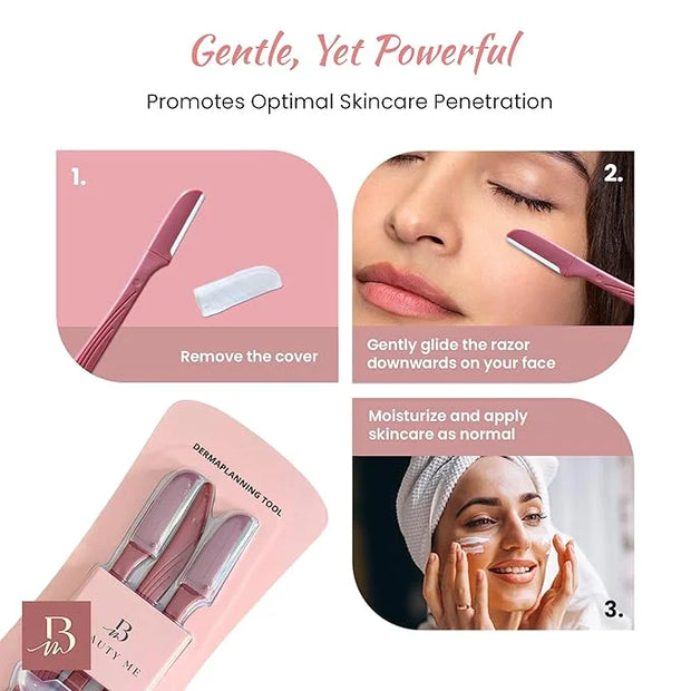 Premium Women Touch-up Dermaplaning Tool with precision cover, Eyebrow Razor, Face Razors for Women, Facial Razor, Dermapl...