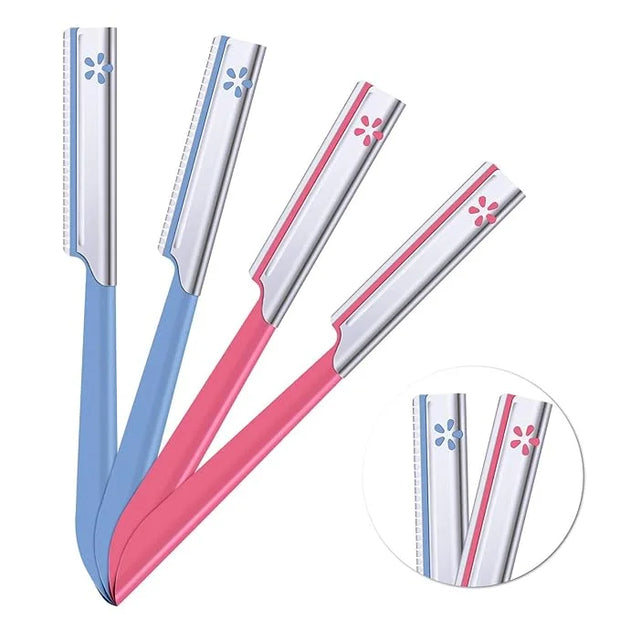 10 Pieces Eyebrow Razor for Women Facial Shaver Razor Brow Shaper Eyebrow Trimmer Dermaplaner Shaping Tool with Cover (Pin...