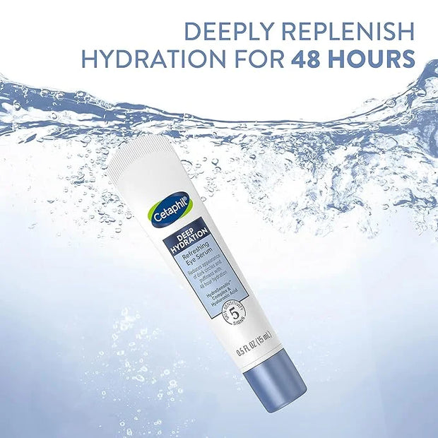 CETAPHIL Deep Hydration Refreshing Eye Serum, 0.5 fl oz, 48Hr Hydrating Under Eye Cream to Reduce the Appearance of Dark C...