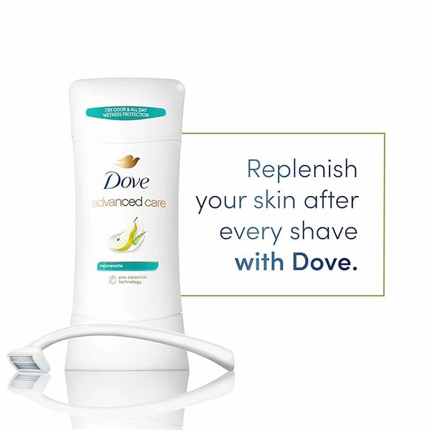 Dove Advanced Care Antiperspirant Deodorant Stick Rejuvenate 4 Count to help skin barrier repair after shaving by boosting...